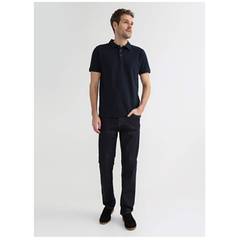 Factory Low Waist Skinny Leg Slim Fit Navy Blue Men's Denim Pants AKA 4