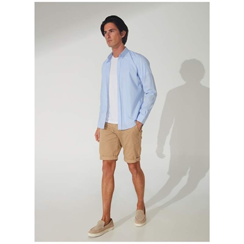 Tvornička plava muška osnovna prugasta košulja bez željeza GALLIPOLI 6