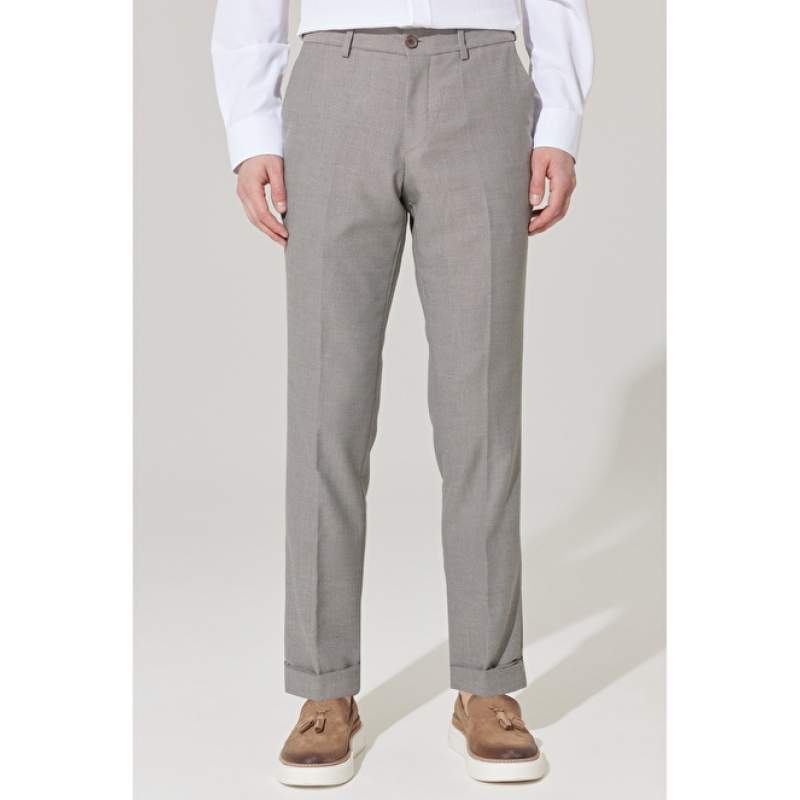 4A0123200065 Slim Fit Slim Fit Side Pocket Dobby Elastic Waist Elastic Trousers