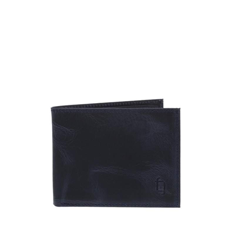 Factory Navy Blue Men's Leather Wallet FRK232