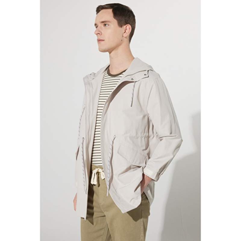 Standard Fit Regular Cut Patterned Trench Coat