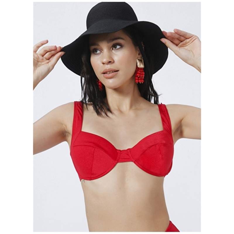 Factory Brade Red Women's Bikini Top