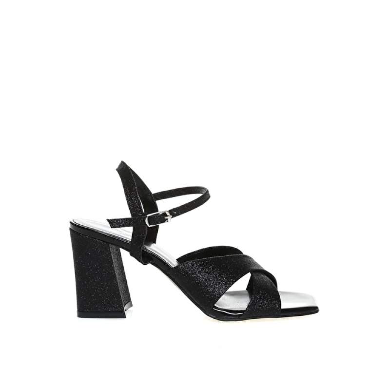 Factory Black Women's Thick Heeled Shoes RENEN