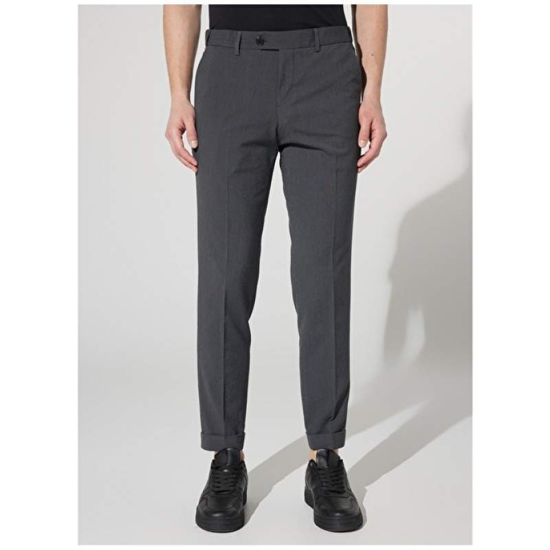 Altınyıldız Classics muške pantalone uske antracitne boje s normalnim strukom uske nogavice 4A0123200033