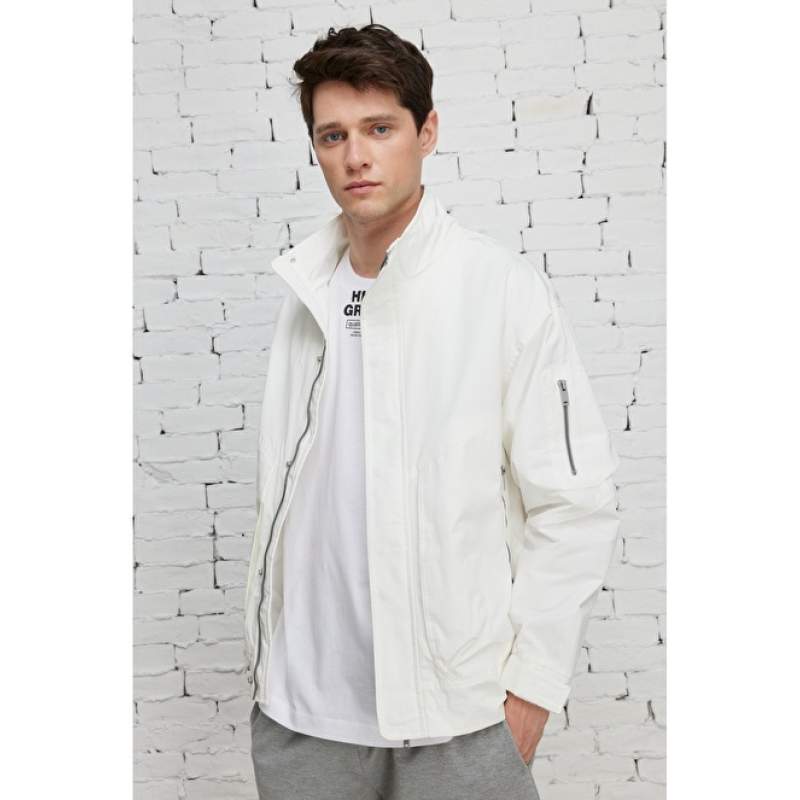Standard Fit Normal Cut Stand Collar Coat