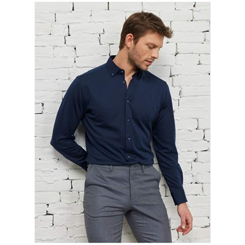 Altınyıldız Classics Comfort Fit ovratnik tamnoplava muška košulja 4A2023200004