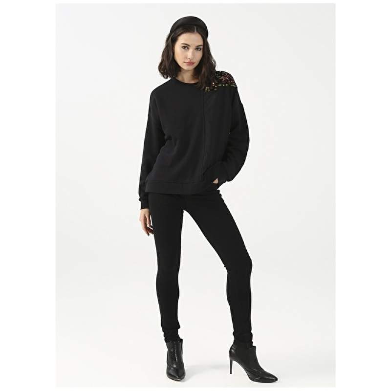 Factory High Waist Black Super Skinny Women Denim Pants DELLA-2