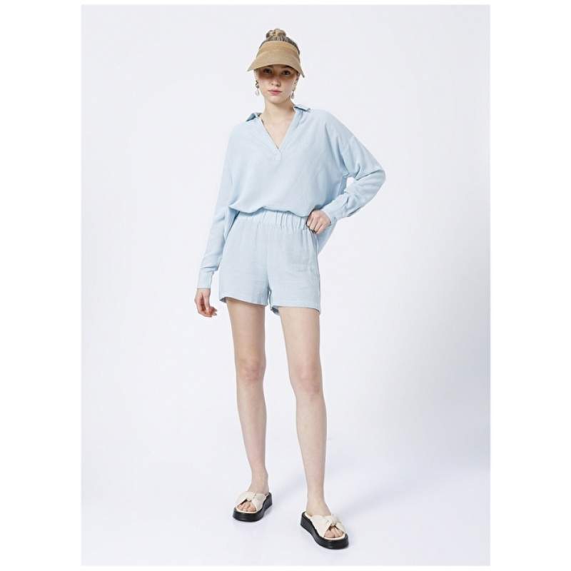 Factory Blue Women's Linen Blend Shorts LIVANGE
