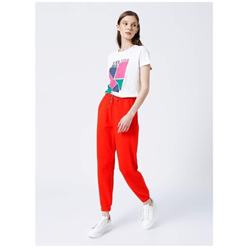 Factory Tuna Basic Plain Red Women's Sweatpants