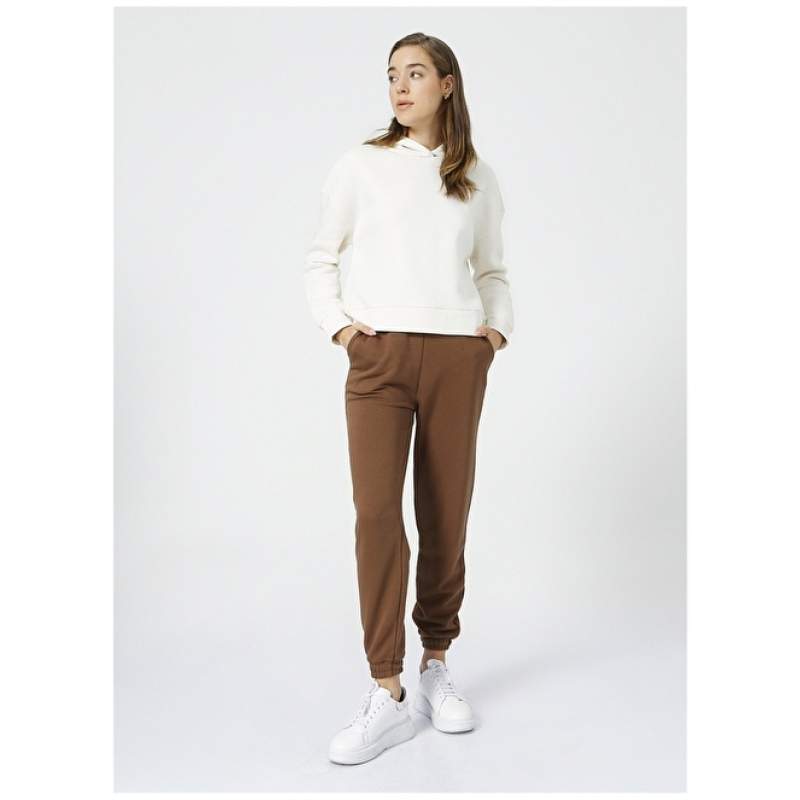Factory High Waist Elastic Brown Women's Sweatpants - FIKA