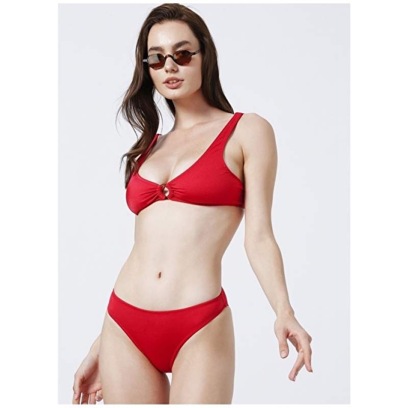 Factory AMYS Plain Red Women's Bikini Bottom