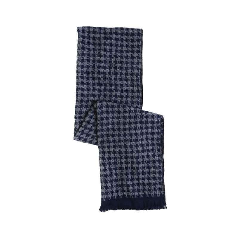 Factory Patterned Navy Blue Men's Scarf