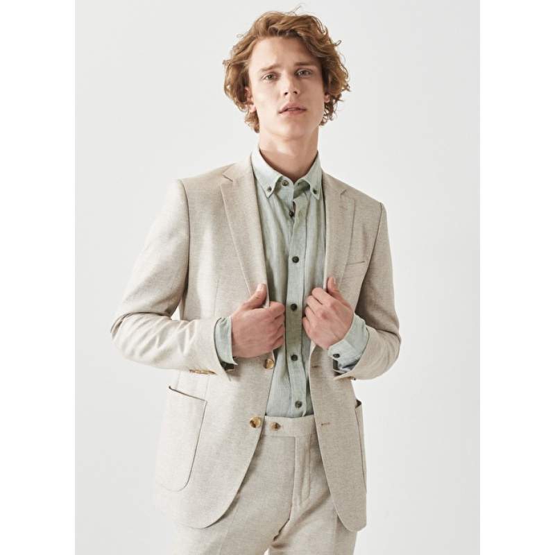 Altınyıldız Classics muško odijelo s normalnim strukom uske bež boje 4A3022200039