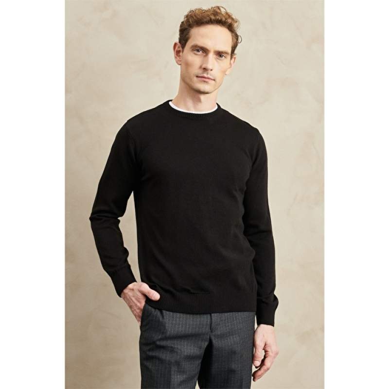 Standard Fit Normal Cut Crew Neck Knitwear Standard Fit Normal Cut Crew Neck Knitwear