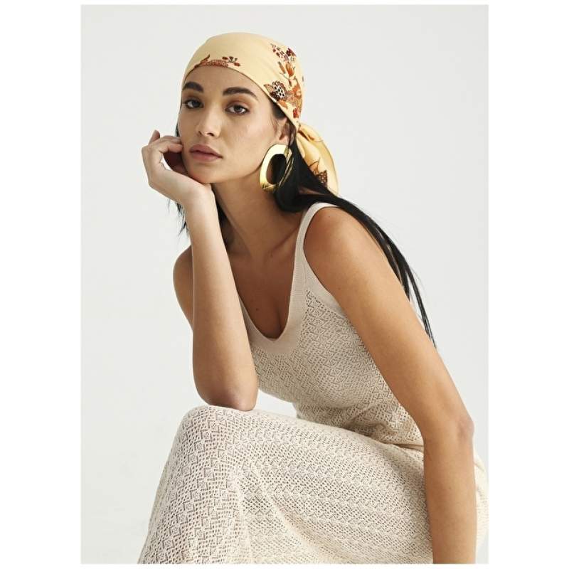 Factory V Neck Openwork Beige Women's Blouse SANEY