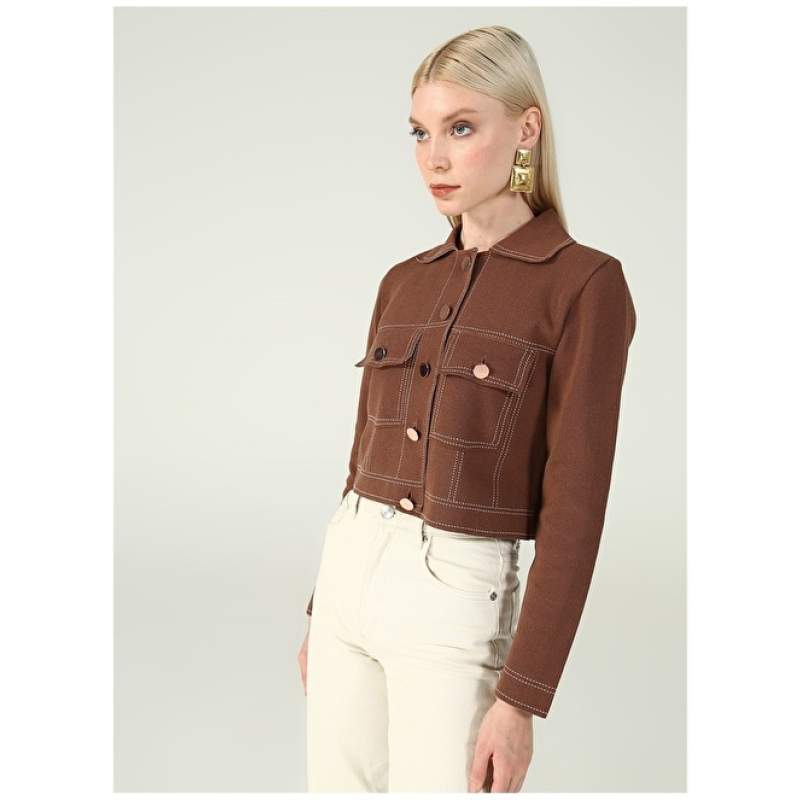 Factory Brown Women's Cardigan MOLLY Factory Brown Women's Cardigan MOLLY