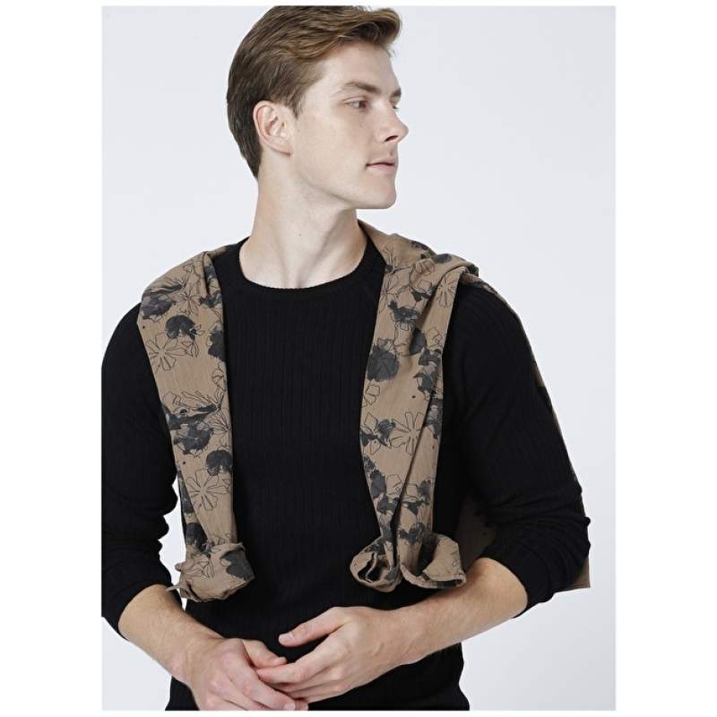 Factory Crew Neck Basic Black Men's Sweater - GUSTAV-Y Factory Crew Neck Basic Black Men's Sweater - GUSTAV-Y