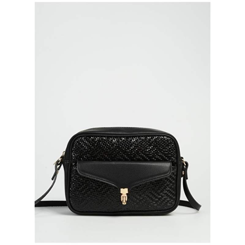 Factory Black Women's 24x16x7 Crossbody Bag wicker-MONARJ
