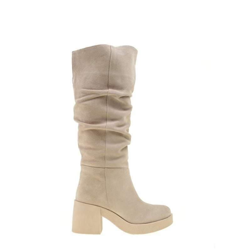 Factory Suede Bež ženske čizme CARRARA