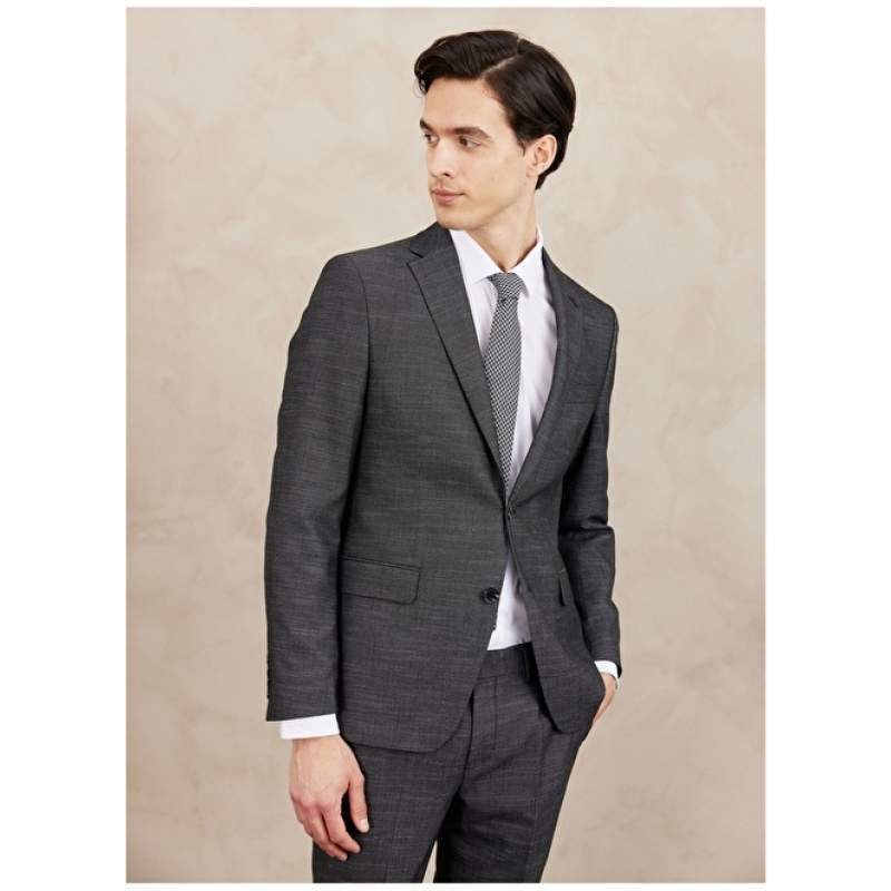 Altınyıldız Classics Normal Waist Slim Fit Black - White Men's Suit 4A3023100027