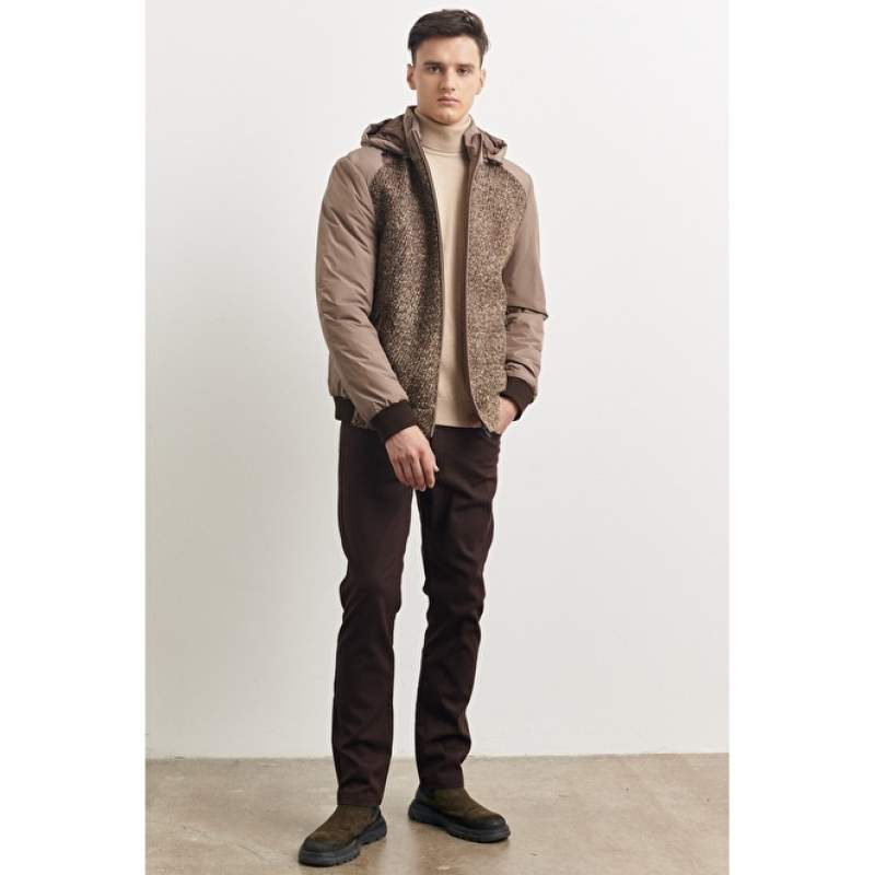 Standard Fit Detachable Hooded Stand Collar Coat