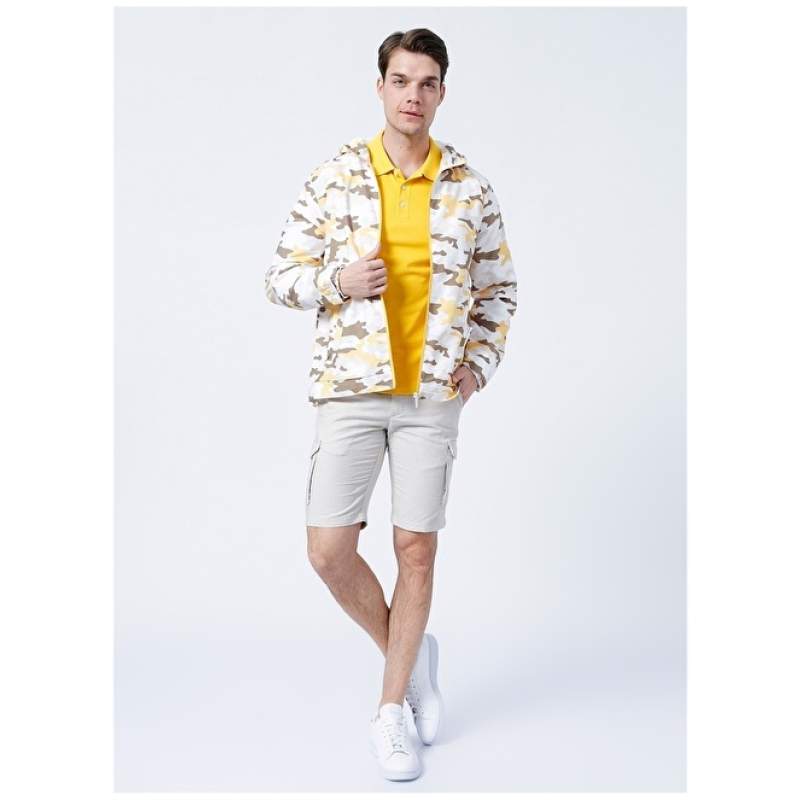 Factory Low Waist Ecru Men's Cargo Shorts - MARTIN