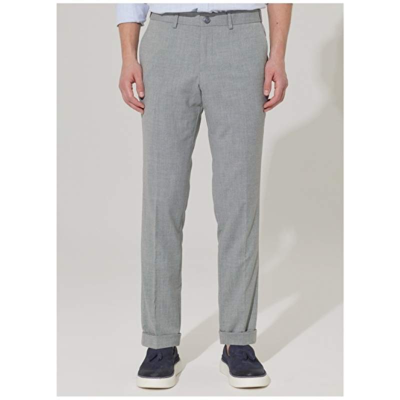 Altınyıldız Classics Normal Waist Slim Fit Slim Fit Gray Men's Trousers 4A0123200063