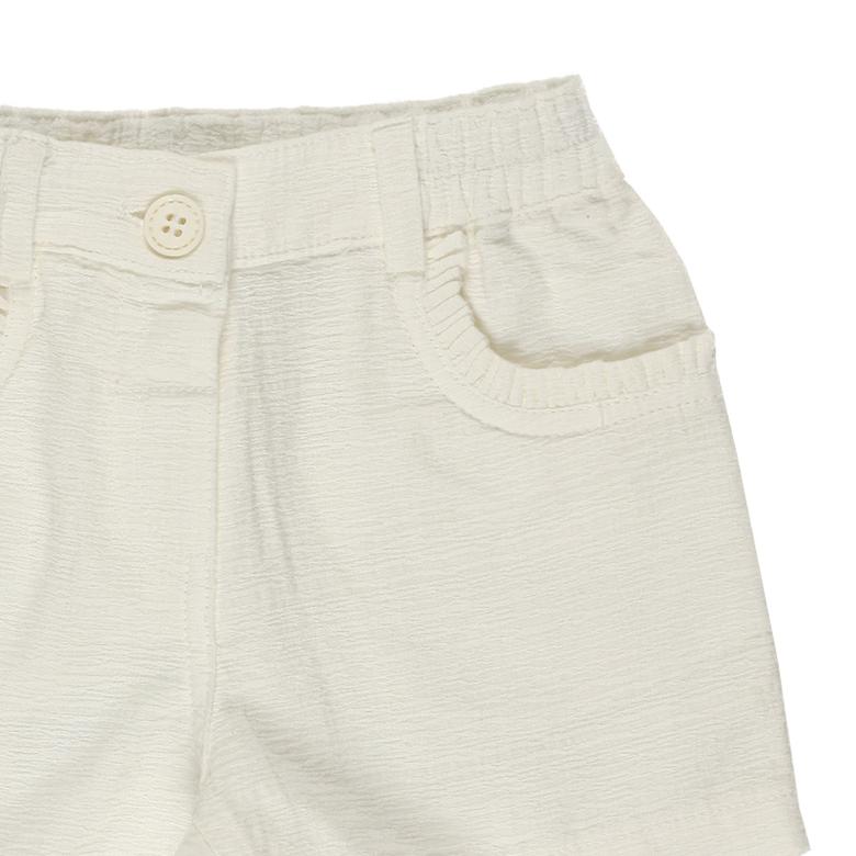 Baby Girl Pockets Frill Detailed Denim Shorts