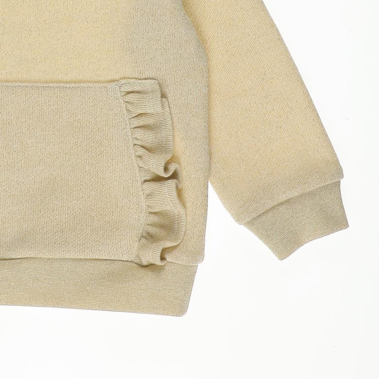 Baby Girl Pocket Frill Detailed Hoodie Sweatshirt