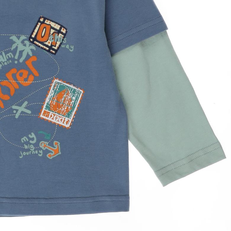 Baby Boy Long Sleeve Two Piece Printed T-shirt
