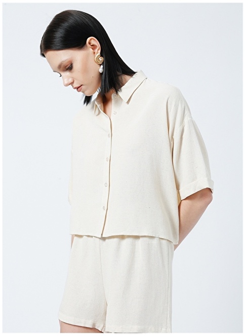 Factory Beige Women's Linen Blended Shirt MONDORF