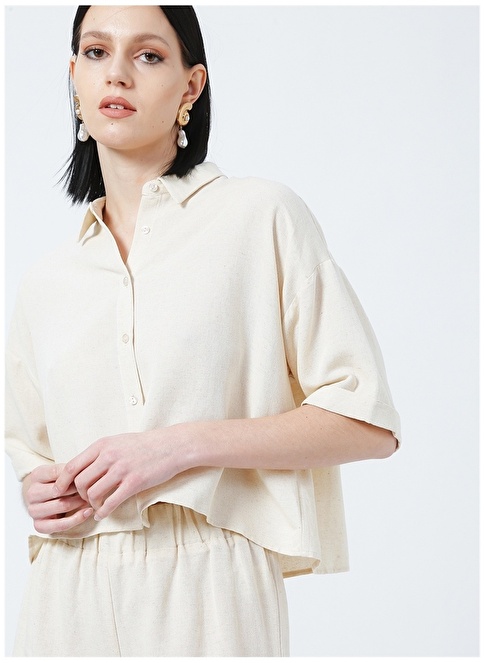 Factory Beige Women's Linen Blended Shirt MONDORF